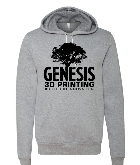 Genesis 3D Printing Hoodie Light Heather Gray Genesis 3D