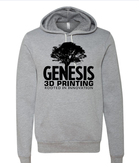 Genesis 3D Printing Hoodie Light Heather Gray Genesis 3D Printing LLC