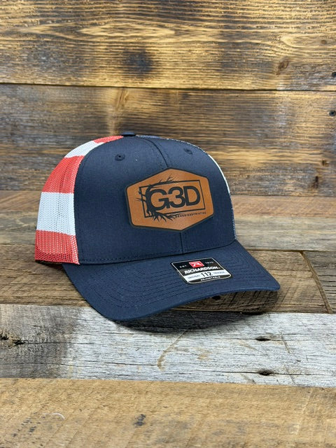 G3D Leather Patch Hat [Navy/American Flag]